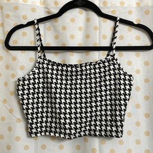 Forever 21 Houndstooth Tank Crop Top